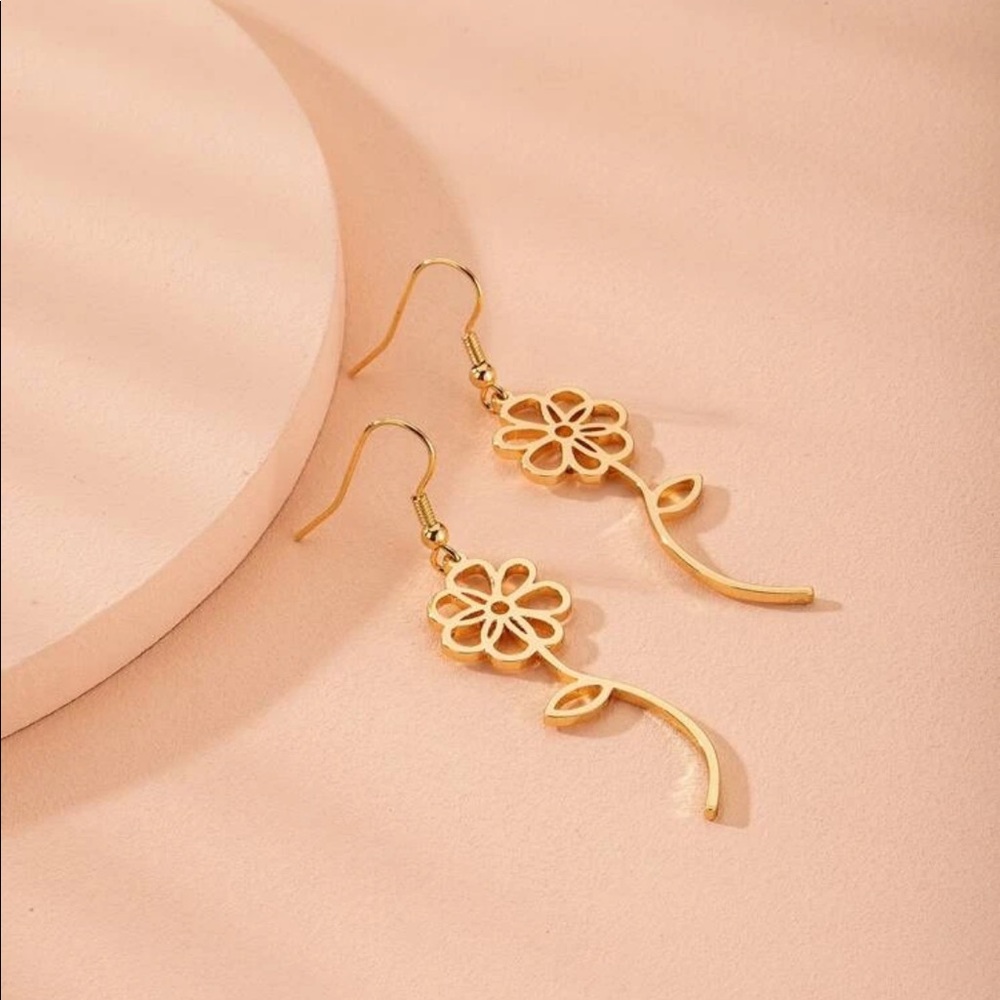 Flower Drop Earrings - Picture 3 of 3